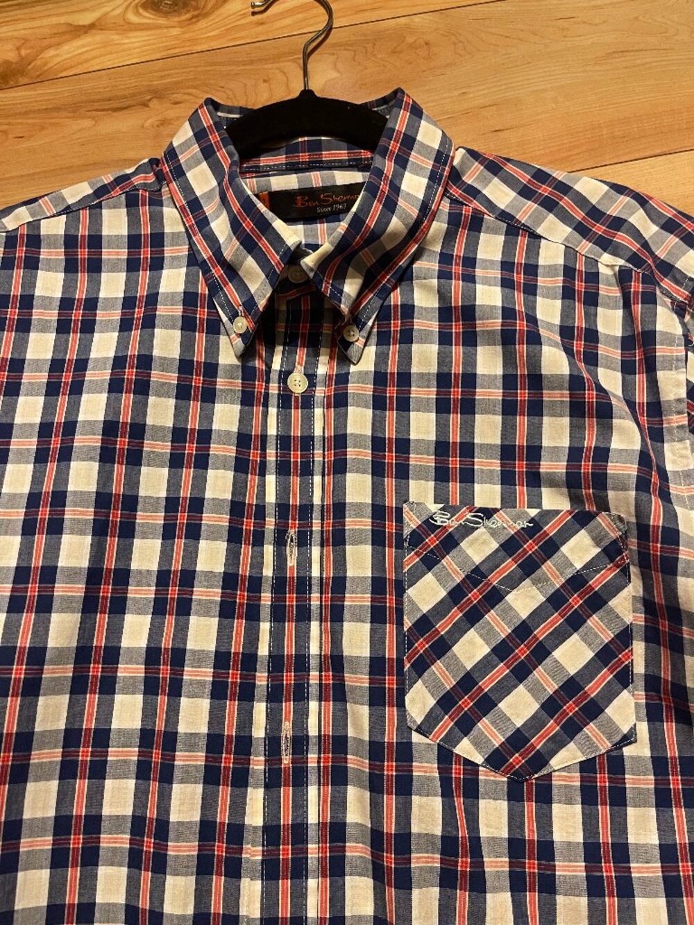 Ben Sherman long sleeve - Red blue check shirt XL